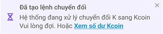 Đợi quá trình chuyển đổi hoàn tất